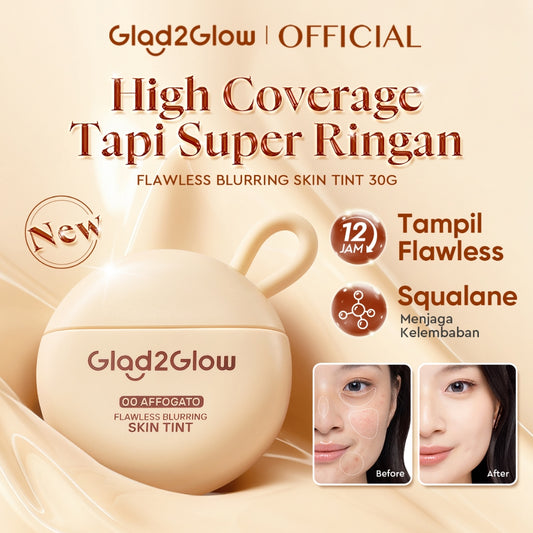 [NEW LAUNCH] Glad2Glow FLAWLESS BLURRING SKIN TINT 30G Concealer Foundation Bedak padat Make up Lightweight Coverage Long-lasting 12-Hour Soft-Focus Flawless Skin oil-control  Bio-Mimetic Film Technology Squalane Care g2glow official store