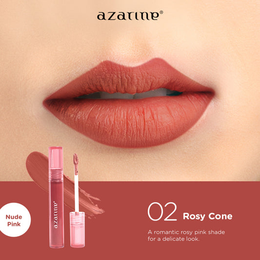 [FLASH SALE] Azarine - 02. Rosy Cone - Velvety Lippie Cream Lightweight Lip Velvet Lip Matte 3.2 ml