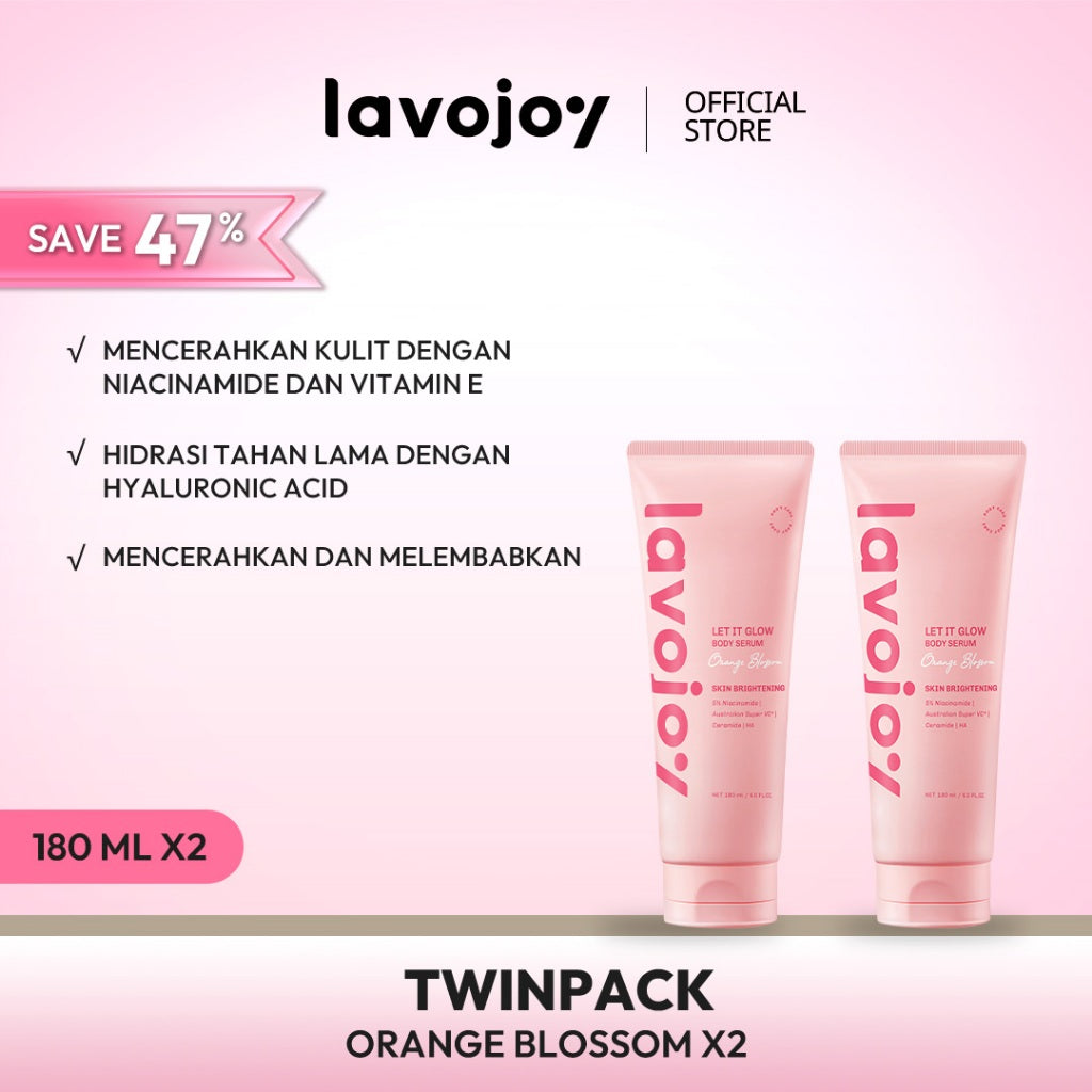 [BODY SERUM TWINPACK] Lavojoy Let It Glow Body Serum Skin Brightening Upgraded Version | Body Lotion Untuk Mencerahkan Dan Melembabkan Kulit Dengan Niacinamide + Ceramide + Vitamin E