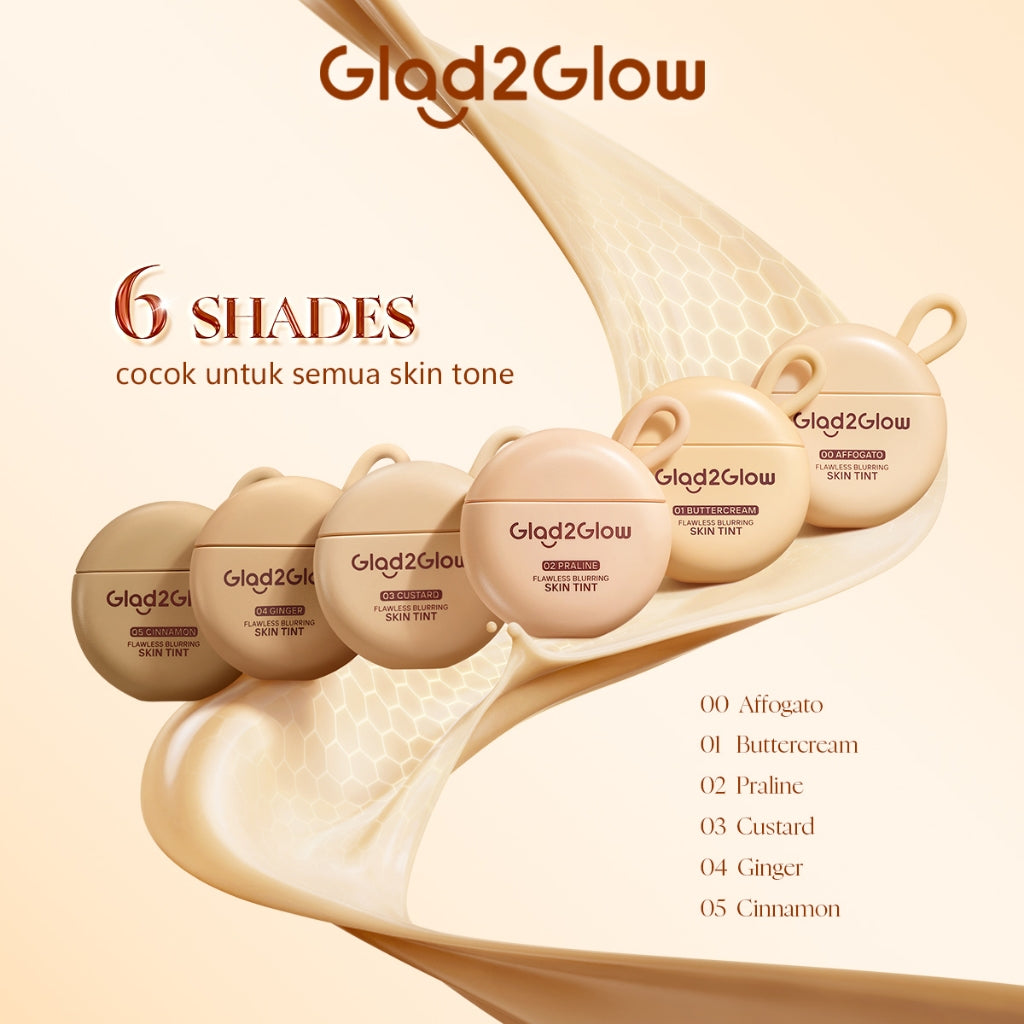 [NEW LAUNCH] Glad2Glow FLAWLESS BLURRING SKIN TINT 30G+ BRIGHTENING LIP SERUM 7g Mencerahkan Melembabkan 3in1 liptint  Foundation Bedak padat Make up Lightweight Coverage Long-lasting 12-Hour Soft-Focus Flawless Skin oil-control g2glow official store
