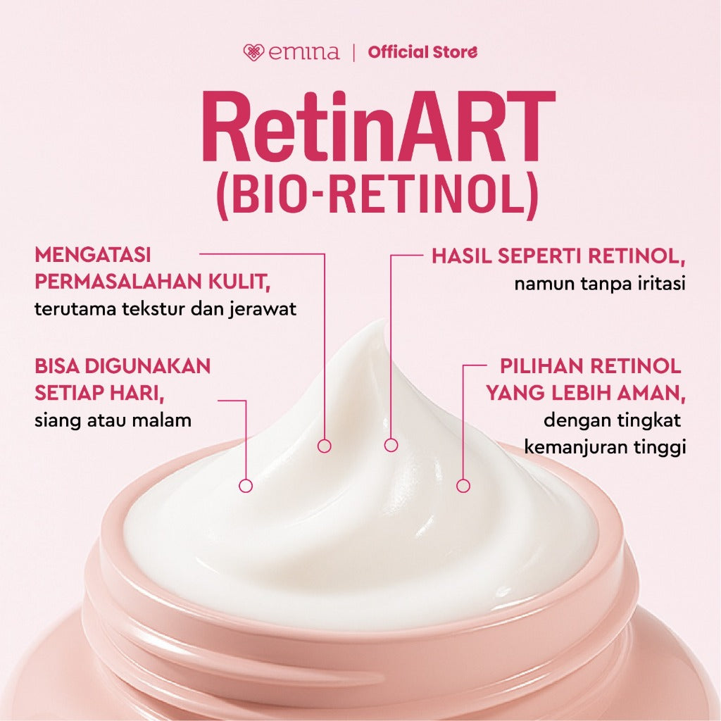 NEW! Emina Water Bio-Retinol Gel Moisturizer 30g - Moisturizer Anti Penuaan, Memperbaiki Tekstur Kulit, Menghaluskan kulit, Menyamarkan Pori-Pori Wajah, Mencerahkan Kulit, dan Merawat kulit berjerawat, Pelembab Seringan Air, Bio-retinol & 3% Hydra Amino