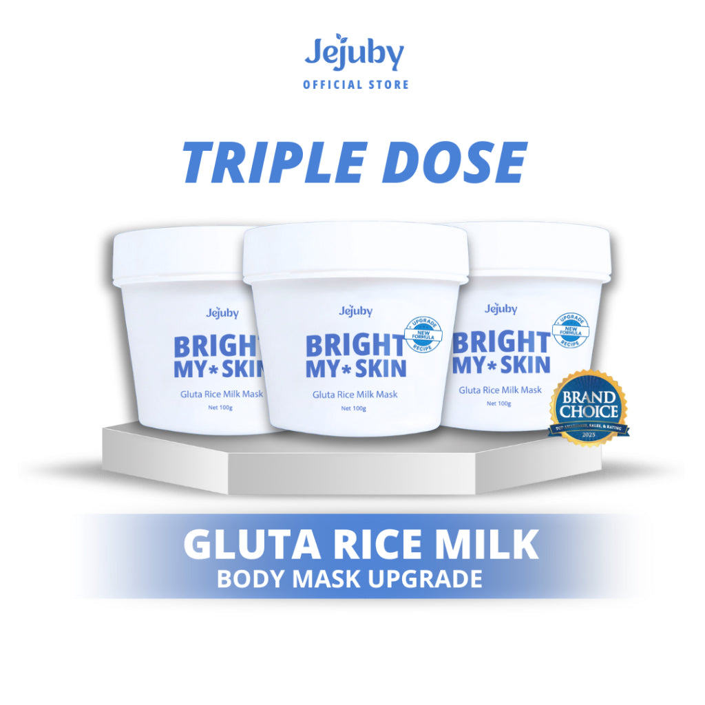 [BUNDLING 3 PCS] Jejuby Gluta Rice Milk Mask 2in1 Bleaching & Sleeping Body Mask
