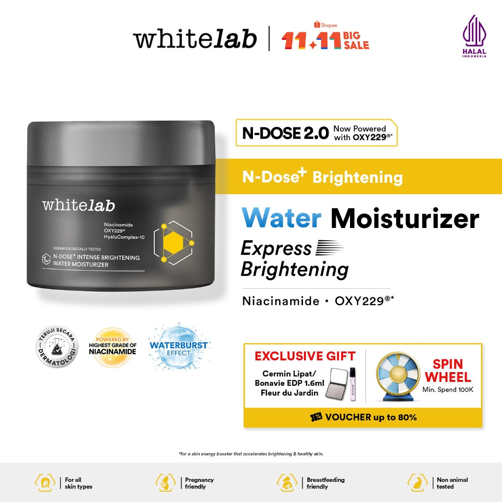 Whitelab Water Moisturizer Brightening - Pelembap Hidrasi Pencerah Wajah N-Dose+ 2.0 Intensive nite cream