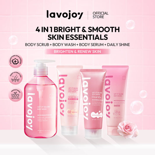 [TOP PICKS] Lavojoy 4in1 Ultimate Brigthening & Glow Booster Body Care Series | Body Scrub 180ml + Body Wash 300ml + Body Serum 180ml + Daily Shine Tone up 180ml