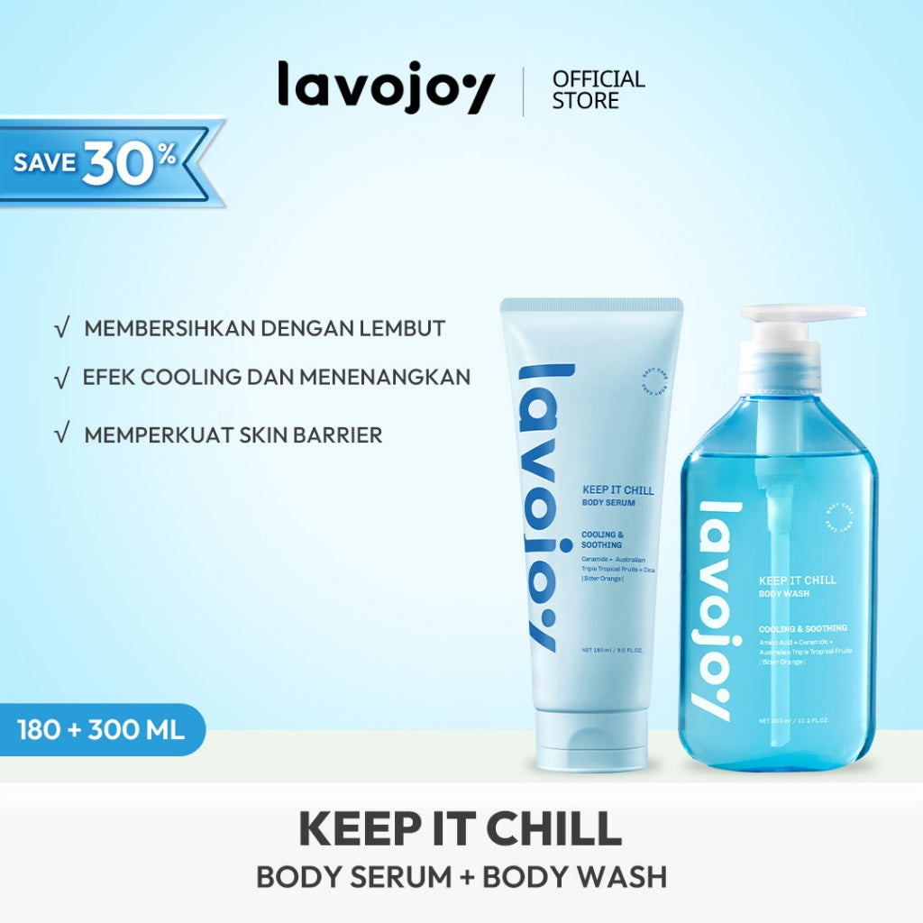 Lavojoy Keep It Chill Body Wash 300ml | Calm Down And Hydrate Skin | Sabun Mandi Cair | Sensasi Dingin | Menenangkan Kulit | Memperkuat Skin Barrier | Ceramide + Centella Asiatica + Mint Extracts