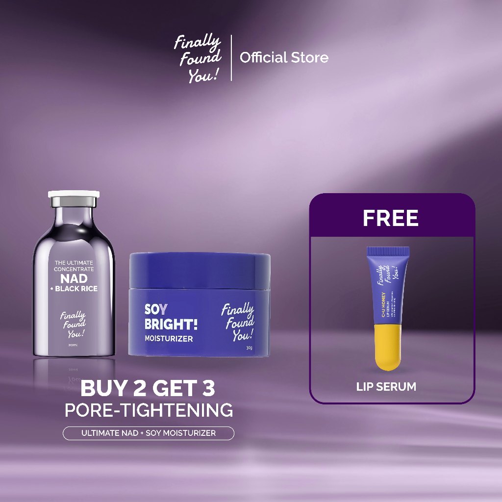 The Ultimate Concentrate NAD + Black Rice 20mL | Pore-Tightening & Brightening Serum untuk membantu mengecilkan pori dan mencerahkan kulit