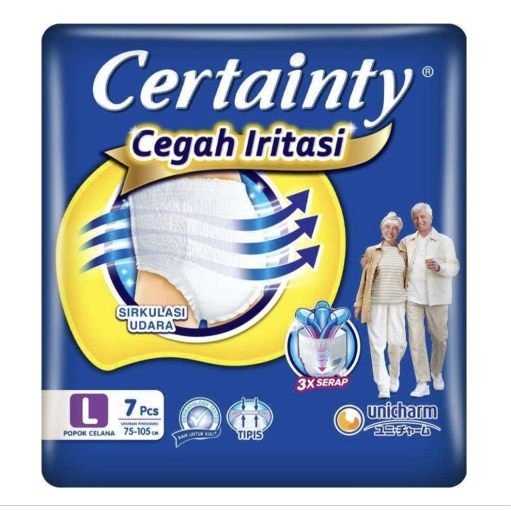 Certainty Cegah Iritasi Popok Celana Dewasa M8 L7 XL6 pcs