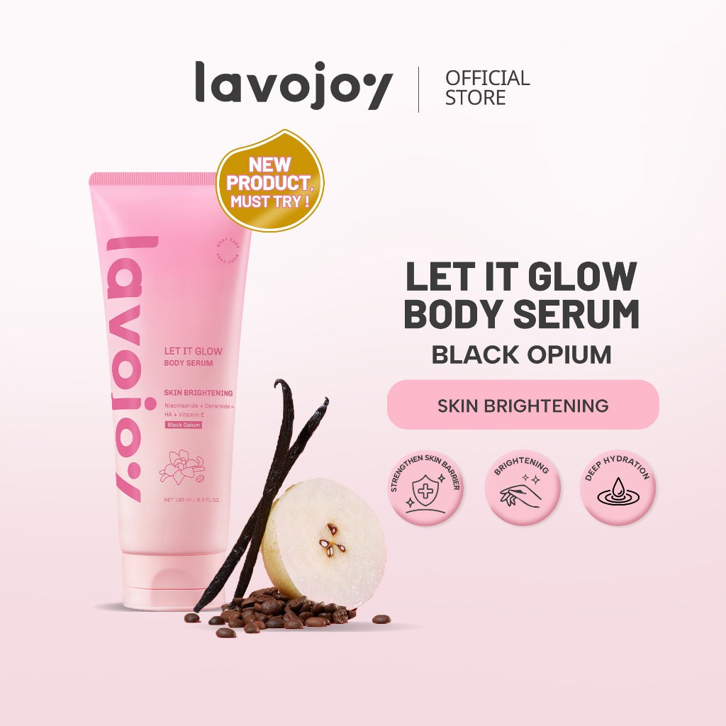 Lavojoy Let It Glow Black Opium Body Serum Skin Brightening Upgraded Version | Body Lotion Untuk Mencerahkan Dan Melembabkan Kulit Dengan Niacinamide + Ceramide + Vitamin E