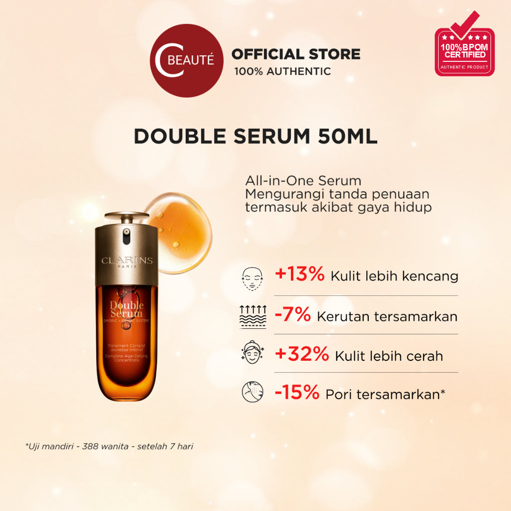 CLARINS New Double Serum - Anti Aging Face Serum/ Anti Kerutan , Wajah Glowing , Kenyal