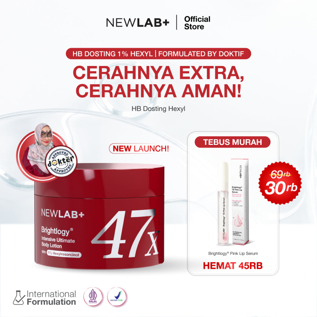NEWLAB Brightlogy Intensive Ultimate Body Lotion with 1% Hexyl | Body Lotion Pemutih Badan | Handbody | Body Care untuk Mencerahkan |Whitening Lotion