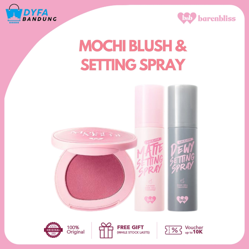 BNB BARENBLISS Moist Mochi Paste Powder Blush | Highlighter | Locklook Setting Spray