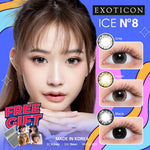 Exoticon Softlens Ice N8 Series Grey | Hazel | Black | Soflens Diameter 16mm | Soflens Big Eyes