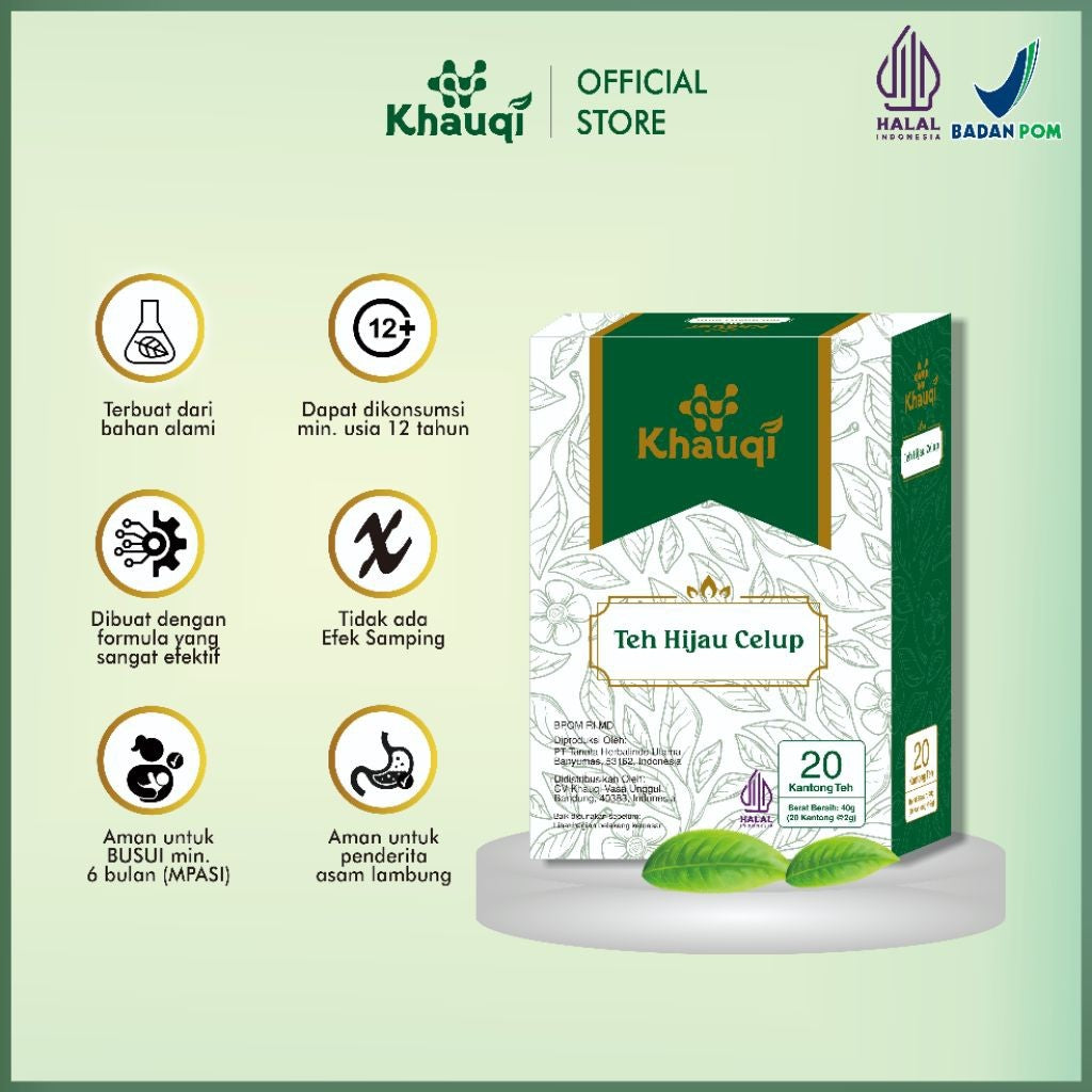Khauqi Teh Hijau Detox BPOM & Halal MUI Minuman Instan Teh Untuk Diet Pelangsing Herbal