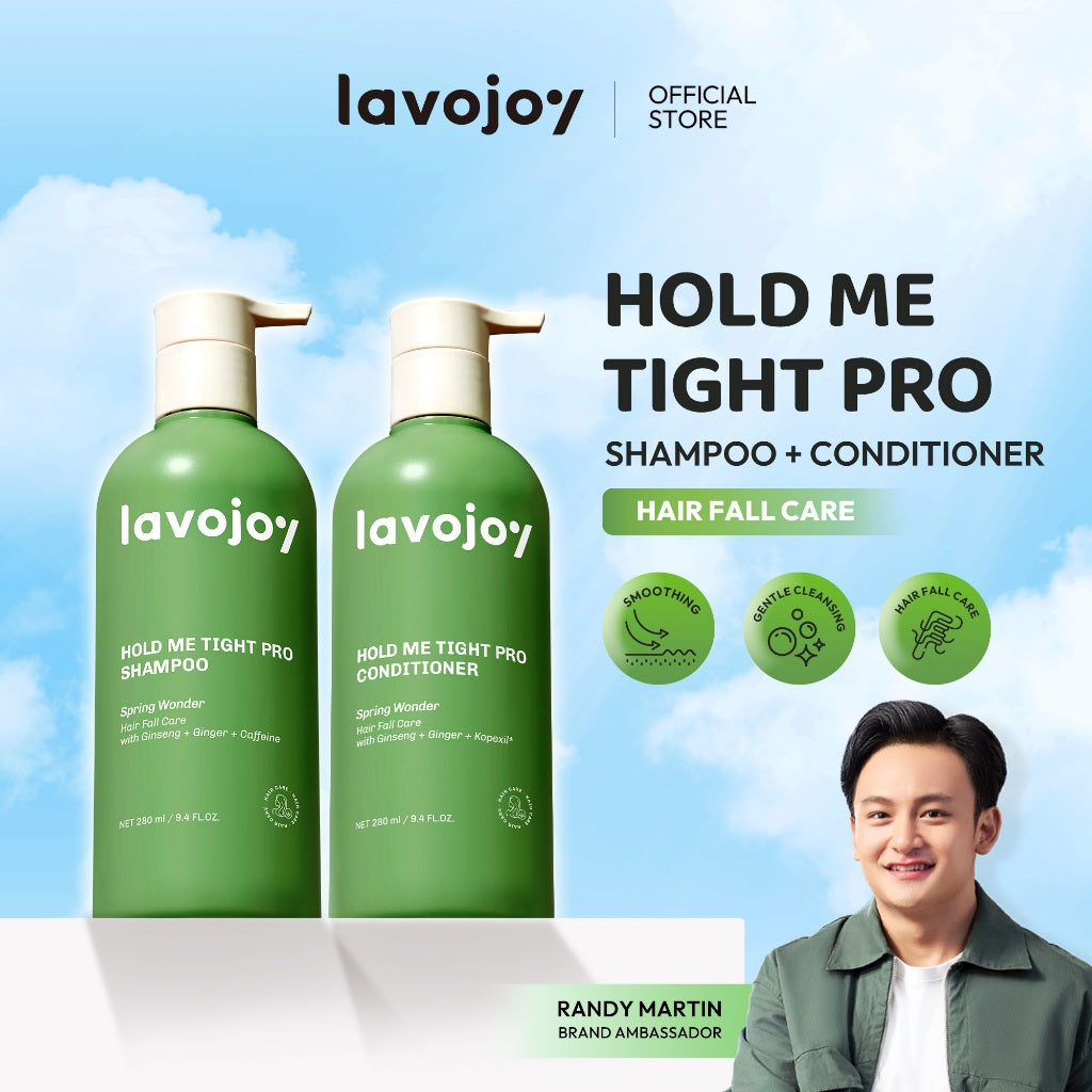 [BUNDLE] Lavojoy Hold Me Tight Pro Shampoo + Conditioner Spring Wonder | Hair Treatment | Perawatan Intensif untuk Rambut Rontok | Perawatan Rambut | Ceramide | Salicylic Acid | Hair Care | Citric Acid