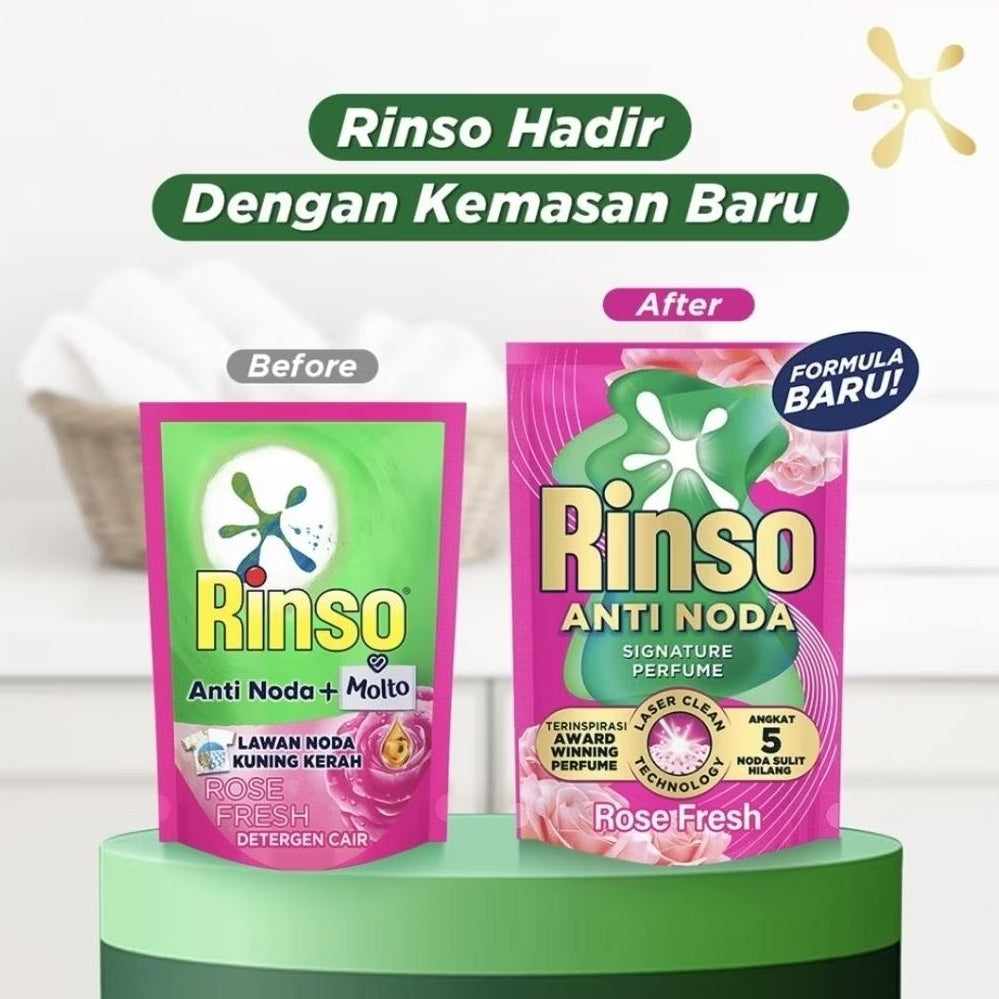 Rinso Anti Noda Molto Deterjen Cair + Pelembut Pakaian Refill 700 ml