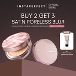 Instaperfect Poreless Blur Satin Real Skin Set- Instaperfect Skincover Air Cushion + Instaperfect Skin Blur Filter Powder- Set Make up for Medium Coverage Result