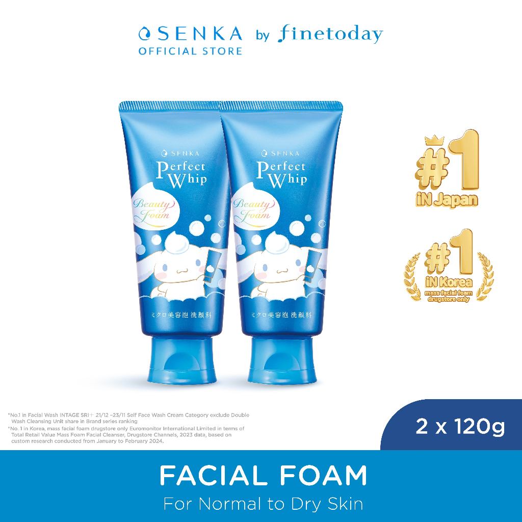 [TWINPACK] SENKA Perfect Whip Cinnamoroll Edition 120gr [BUY 1 GET 1 Hadiah Terbatas/Hari]