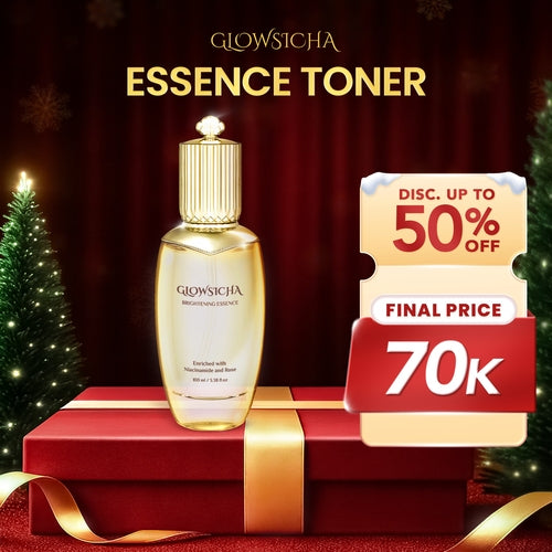 Glowsicha - Brightening Essence Toner Wajah Niacinamide Rose Mencerahkan Melembabkan Hydrating Brightening Skincare Glowing Kulit Serum Hydrating Moisturizing Toner Whitening Kulit Lembab Segar Anti Kusam Skin Prep Toner Glow