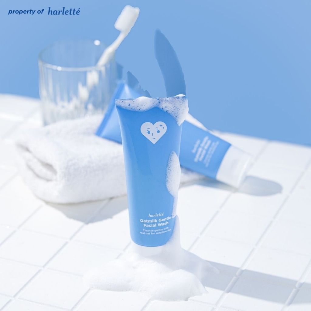 Harlette Oatmilk Gentle Facial Wash | Sensitive, Dry, Combination, Irritated Skin, Membersihkan & Mencerahkan, Rekomendasi