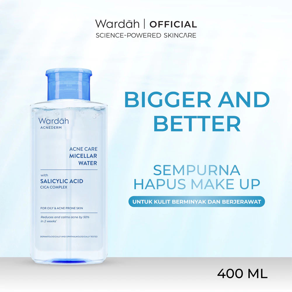 WARDAH Micellar Water All Series Perfect Bright Calm and Soothe Nature Daily Acnederm Lightening Oil Infused Pembersih Wajah Make Up Remover Waterproof Tanpa Bilas Skincare