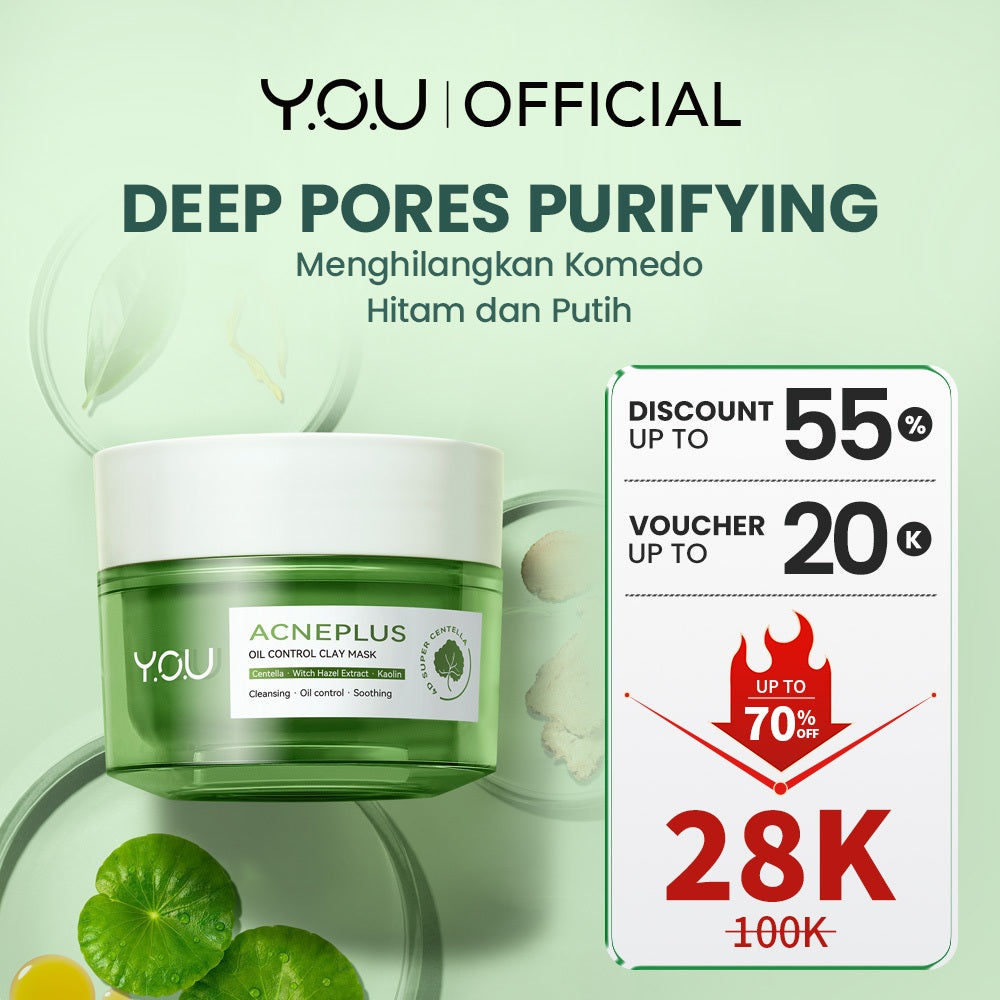 YOU AcnePlus Oil Control Clay Mask Masker Jerawat Masker Komedo Kulit Berminyak Bebas Jerawat
