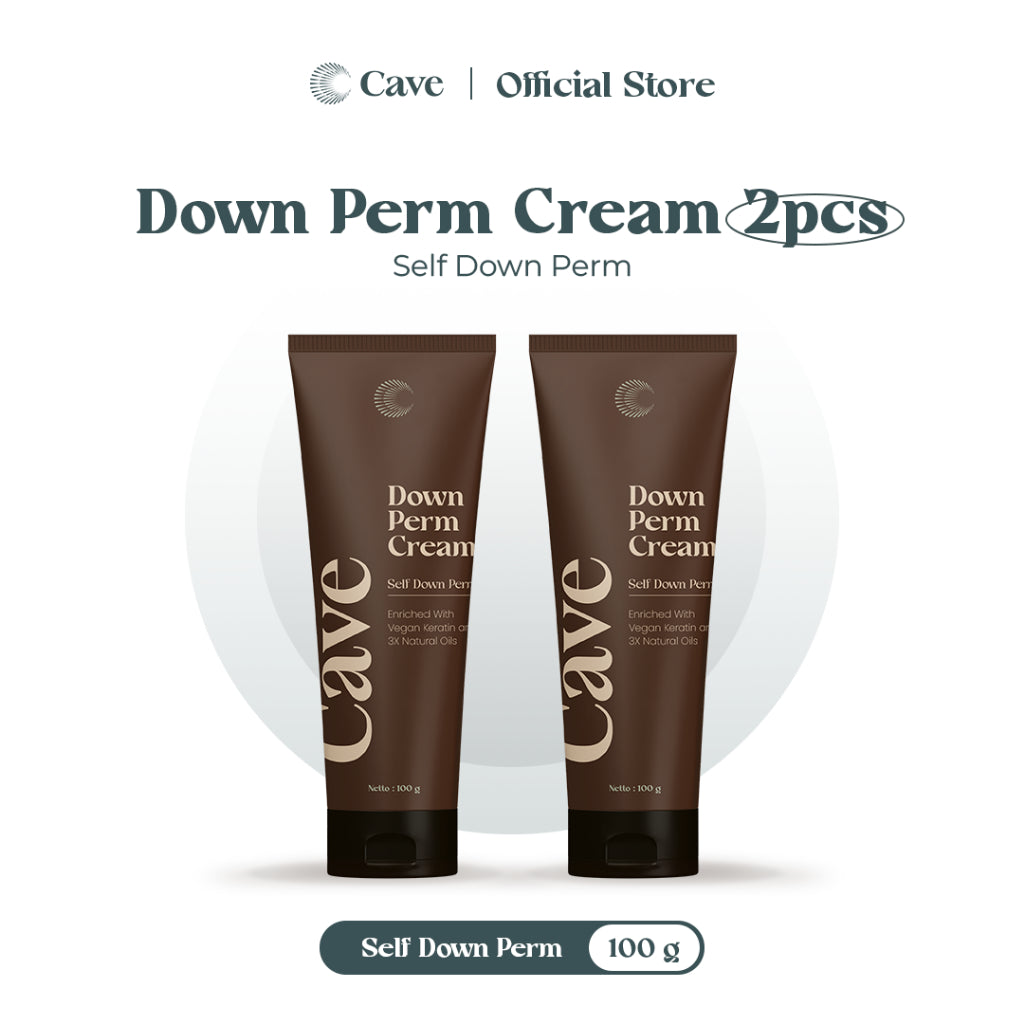 Cave Down Perm Cream 100 gr - Gel Down Penata dan Smooting untuk Styling Rambut Pria