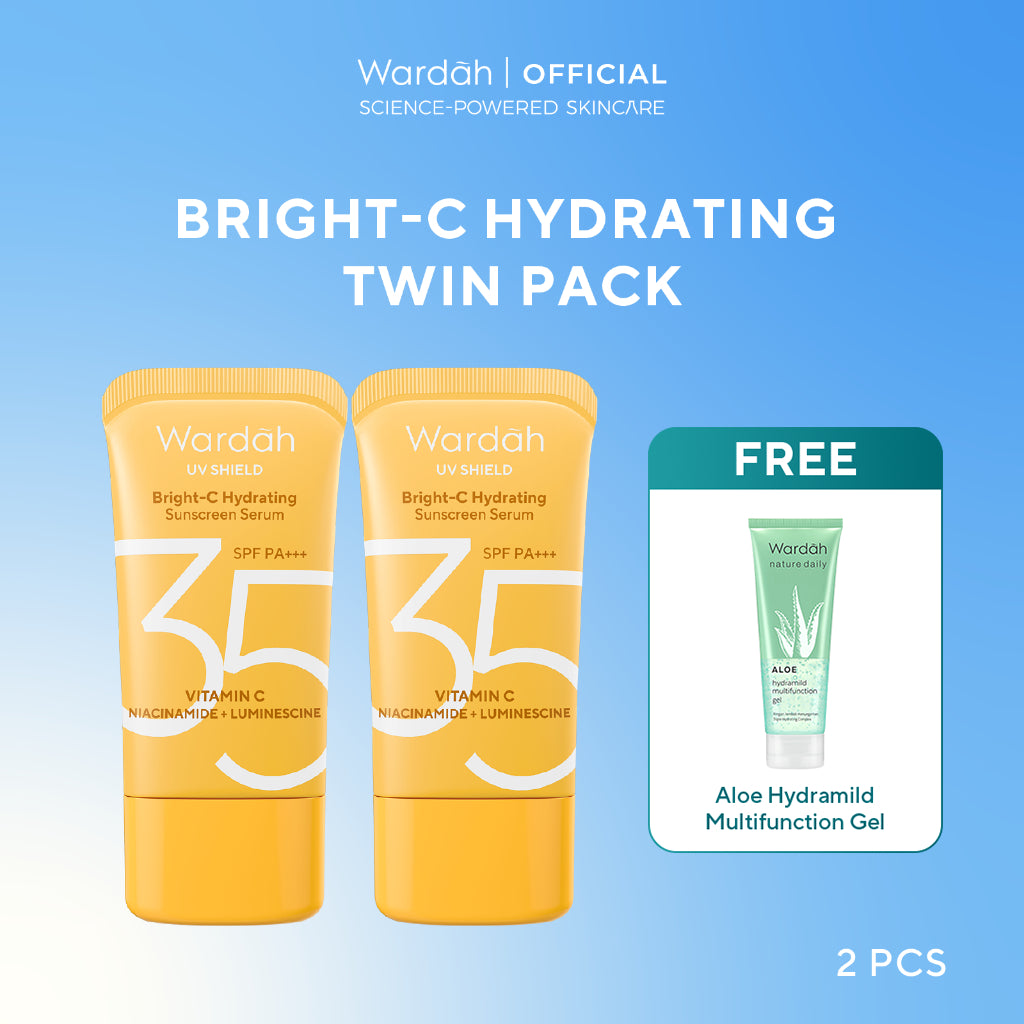 TWINPACK Wardah UV Shield Airy Smooth, Acne Calming, Aqua Fresh, Essential, Tone Up, Physical Sunscreen - Skincare