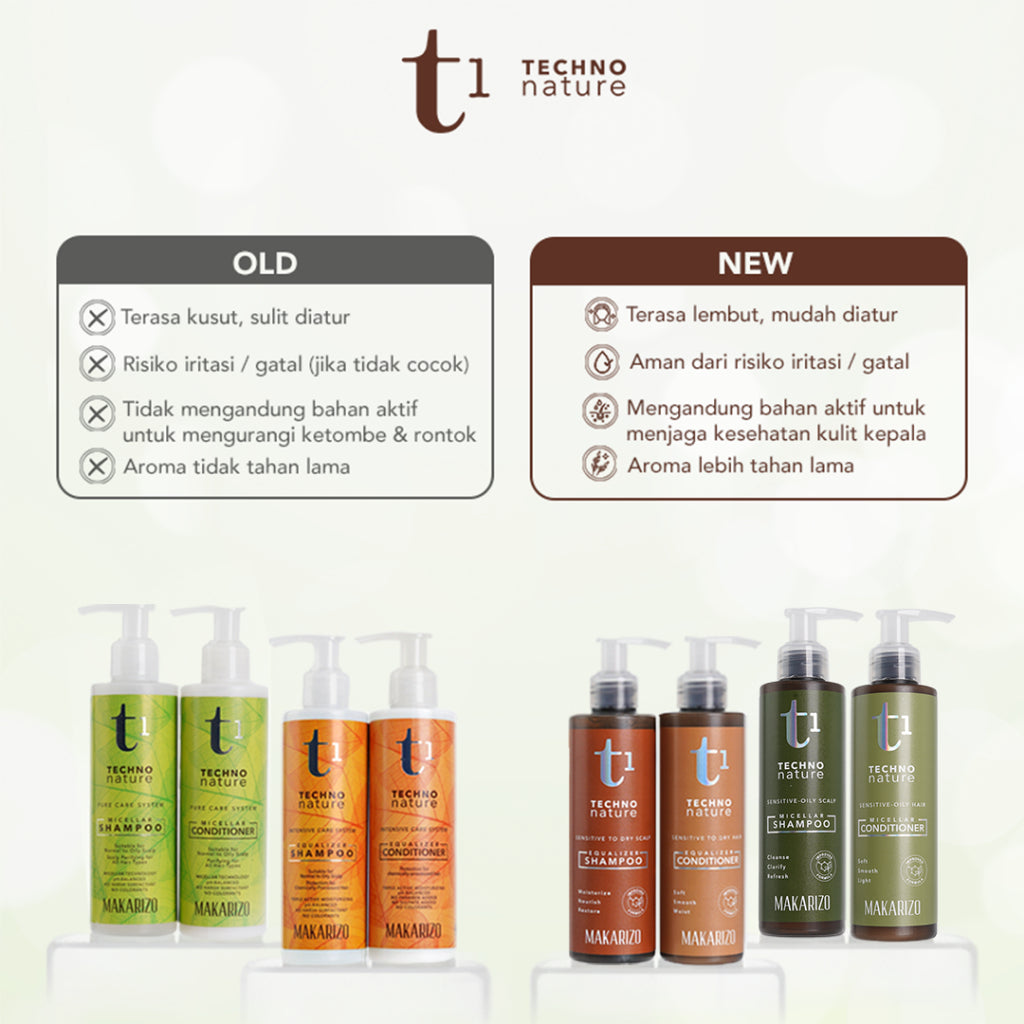 Makarizo T1 Techno Nature Equalizer Shampoo 180 mL - Shampo Non SLS