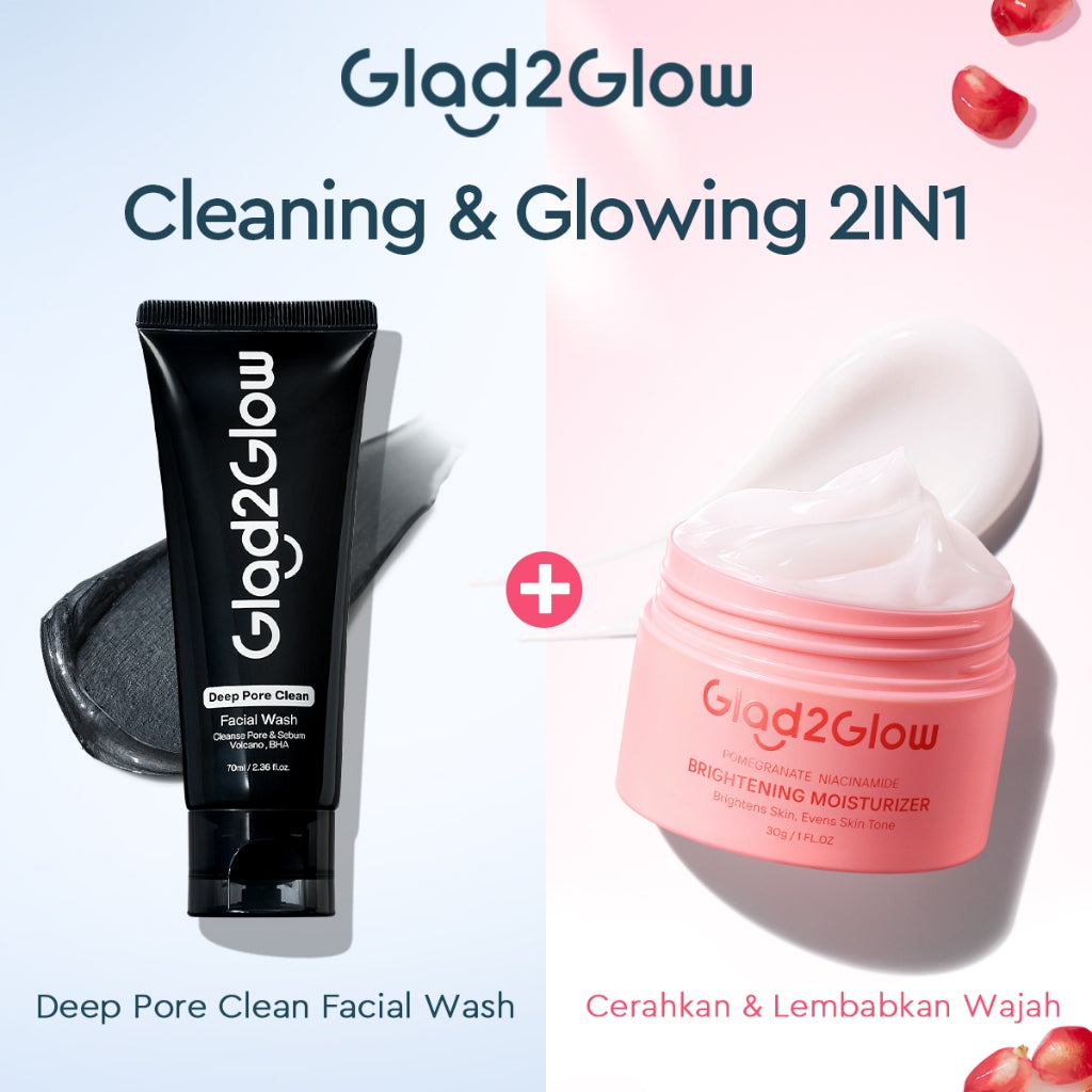 [NEW]Glad2glow Cleansing and Care Super Combo Volcanic Ash+BHA Deep Pore Clean Facial Cleanser Mencegah Komedo Face Wash Anti Jerawat Mengontrol Minyak Mencerahkan Kulit Mengecilkan Pori-Pori Pembersihan Mendalam g2glow official store