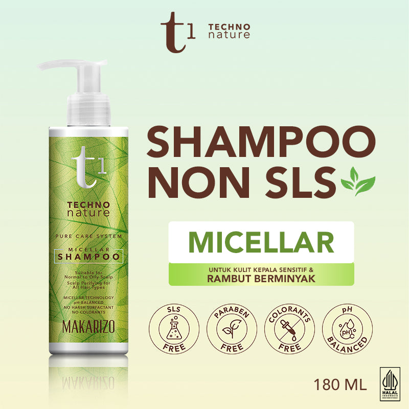 Makarizo T1 Techno Nature Micellar Shampoo 180 mL - Shampo Bebas Sulfat
