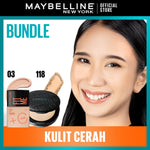 Maybelline Skin Tint Makeup Kit - FIT ME Fresh Tint + Powder | Skin Tint Foundation SPF 50 PA+++ Vitamin C Serum Face Makeup Natural Paket Makeup Bedak Sunscreen