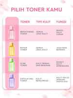 Glad2Glow Toner Complete Series 80ml-Brighten/Acne Toner/Barrier/Exfoliating toner-Skincare toner badan face mist hydrating toner centella toner wajah eksfoliasi water g2g toner hydrating gloglowing brightening exfoliasi glycolic madeca g2g official store