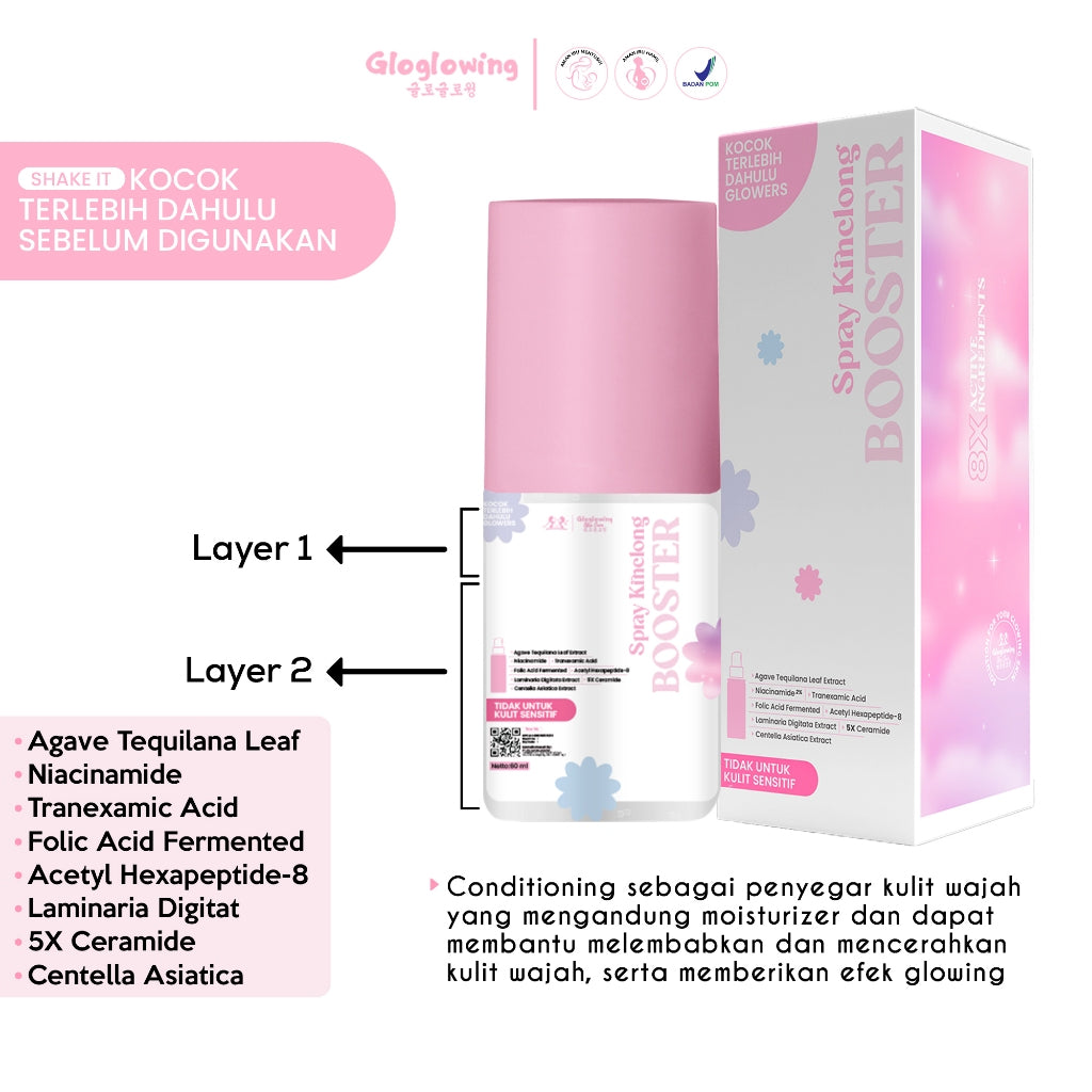 GLOGLOWING Spray Kinclong Booster / Facemist Powerhydra - 60mL