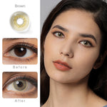 Magister Softlens Normal abu-abu coklat hitam seri Sepasang Lensa kontak diameter14.0-14.5MM kadar air 38% soflens