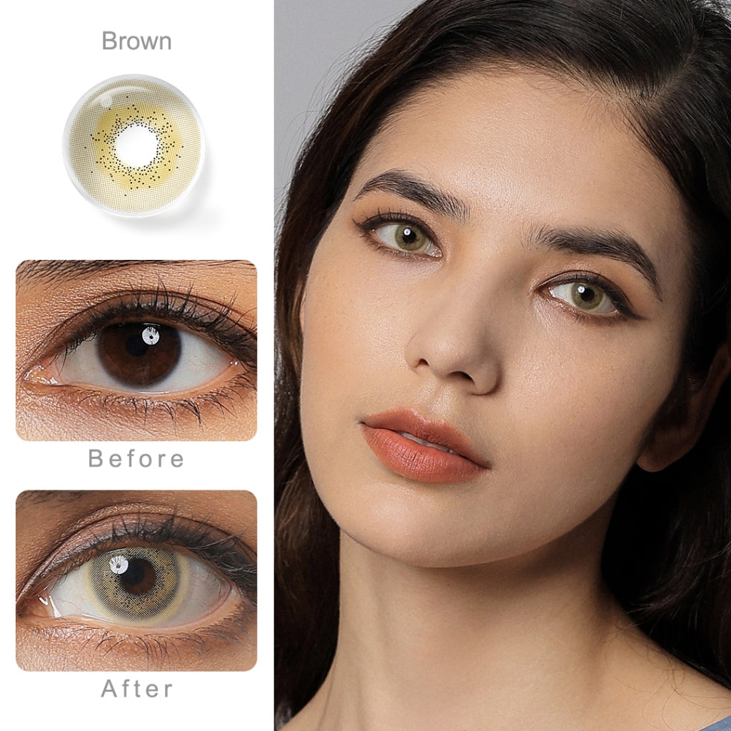 Magister Softlens Normal abu-abu coklat hitam seri Sepasang Lensa kontak diameter14.0-14.5MM kadar air 38% soflens