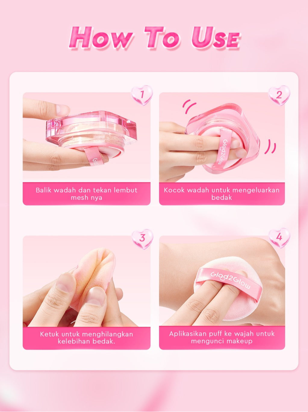 Glad2Glow Perfect Blur&Cover Loose Powder oil control Finishing Kontrol Minyak Tahan Lama Anti Luntur Halus Sempurna & Cover Tinggi bedak padat bedak tabur two way cake cushion foundation setting spray make up g2g glad2glow official store