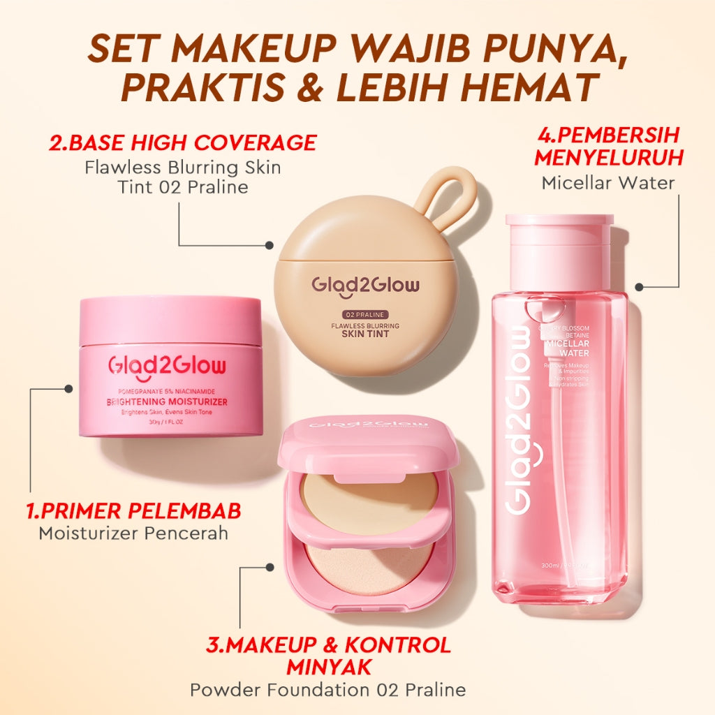 [NEW LAUNCH] Glad2Glow FLAWLESS BLURRING SKIN TINT 30G Concealer Foundation Bedak padat Make up Lightweight Coverage Long-lasting 12-Hour Soft-Focus Flawless Skin oil-control  Bio-Mimetic Film Technology Squalane Care g2glow official store