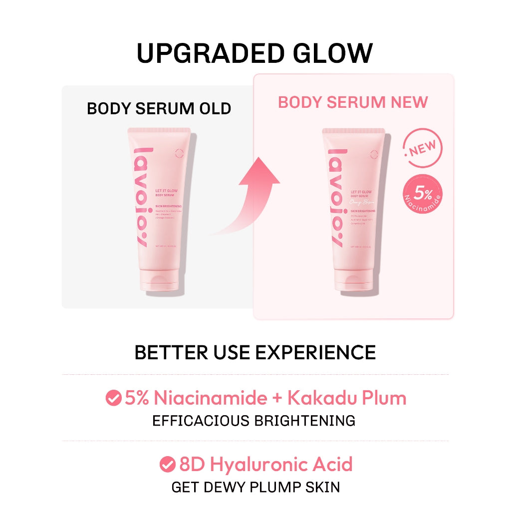 Lavojoy Let It Glow Body Serum Skin Brightening Upgraded Version | Body Lotion Untuk Mencerahkan Dan Melembabkan Kulit Dengan Niacinamide + Ceramide + Vitamin E