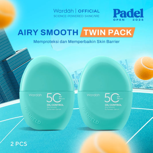 WARDAH Twin Pack UV Shield Airy Smooth Sunscreen Serum SPF 50 40 ml - Skincare