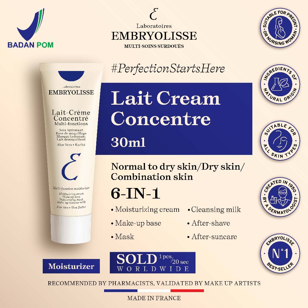 Embryolisse Special Package - Lait-Creme Concentre 30ml Miracle Cream 6 IN 1 Pelembab Moisturizer Wajah / Sun Stick / Micellar Lotion