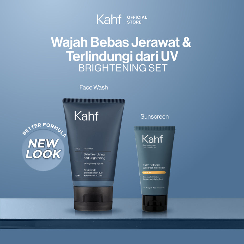 [KAHF BUNDLE 2IN1 PAKET PERAWATAN WAJAH : BEBAS JERAWAT & TERLINDUNGI UV] Paket Face Care Expert Complete Kit (Face Wash + Sunscreen Moisturizer) - Suitable for Daily Use