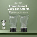 Twin Pack Kahf Face Wash Acne and Pore Cleanse Scrub 100 ml - 2 pcs Sabun Cuci Muka Pria dengan Scrub untuk Melawan Jerawat - Suitable for Daily Use