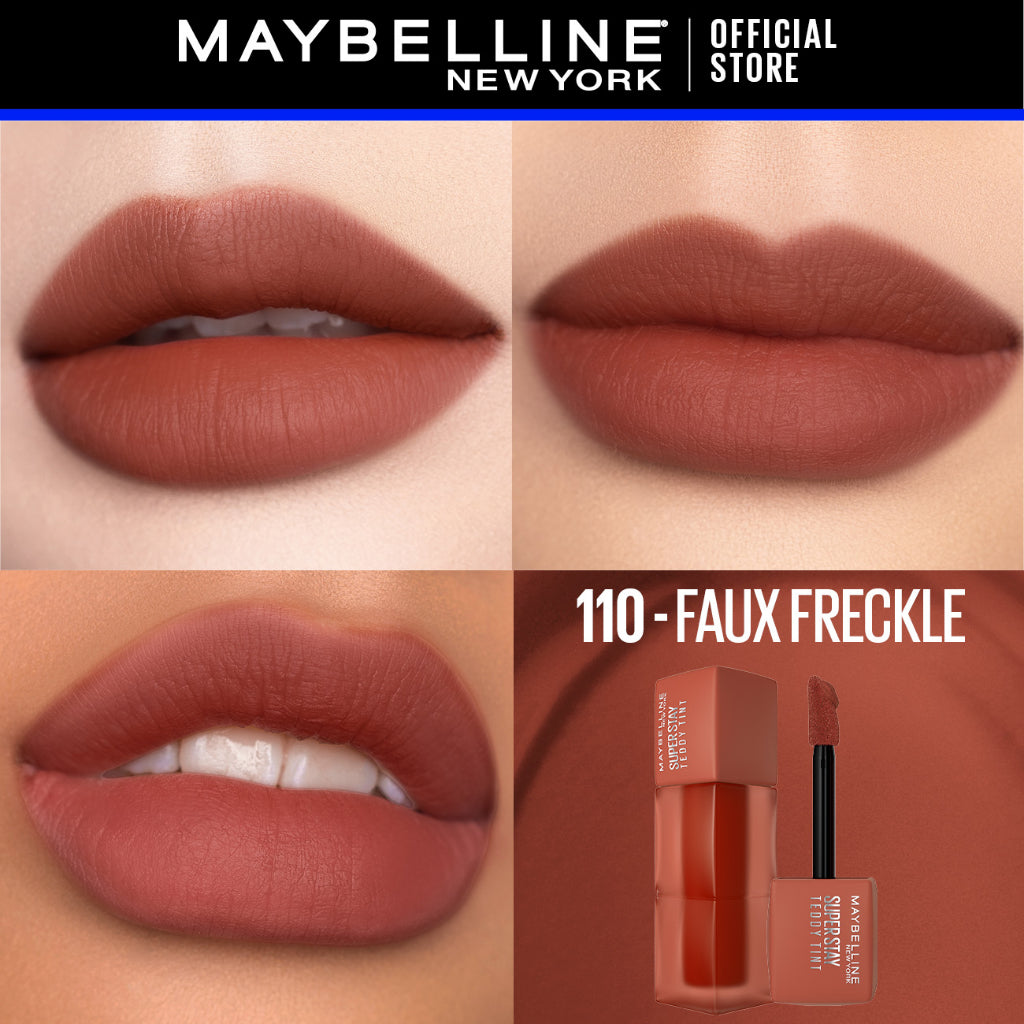 MAYBELLINE OFFICIAL Superstay Teddy Tint 5 mL - Teddy Soft Matte Tahan 12 Jam Lipstick Lipcream Lipstik Perfect Lip Tint
