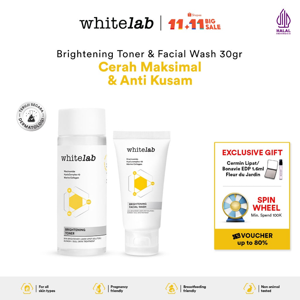 Whitelab Brightening Essence Toner - Pencerah Wajah Anti Kusam & Melembapkan N-Dose+ 2.0