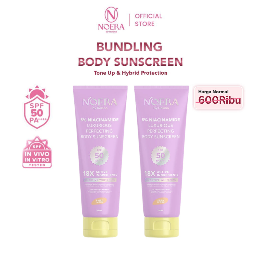 Noera Bundling 2 Pcs Luxurious Perfecting Body Sunscreen SPF 50 PA+++ | Sunscreen Badan | Body SPF