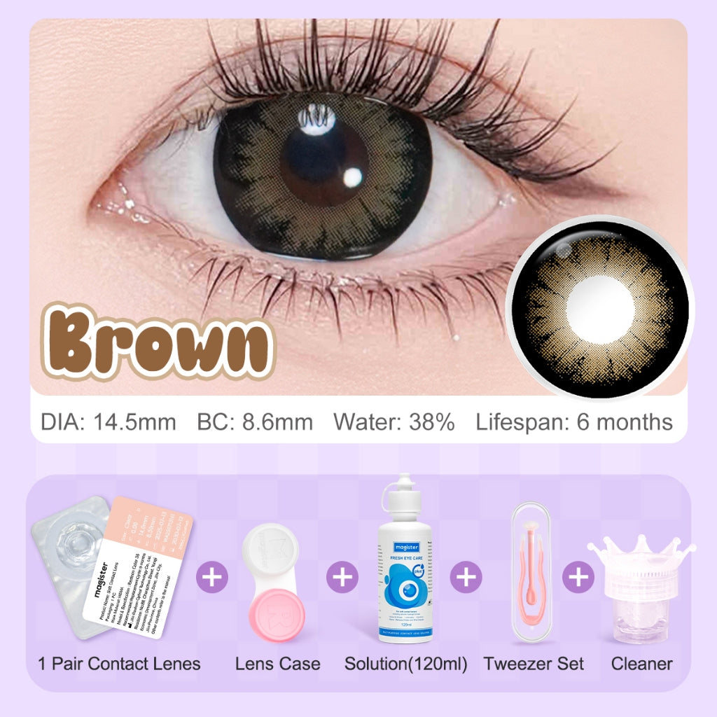 [Mata Besar Yang Polos]Magister Softlens 14.50MM Minus (0.00 s/d -6.00) Sepasang Softlens free Air softlens Stick Kit dan Lens cleaner