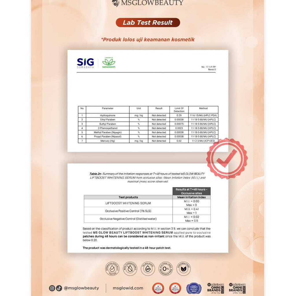 MS GLOW Liftboost Whitening Serum /  Lifting serum kulit cerah dan kencang