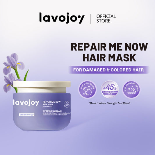 [NEW LAUNCH]  Lavojoy Repair Me Now Hair Mask Iris Garden 250ml | Halus & Berkilau Tanpa Lepek | Multi-Layering Repair With 3×Keratin + 3×Collagen + 15× Amino Complex + Argan + Macadamia Oil + Peptide Hydra-Repair