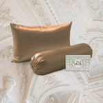 BUNDLE Sarung Bantal dan Guling Set PREMIUM Satin Silk Beauty Boost Pillowcase dan Bolster Case (Queen Size)