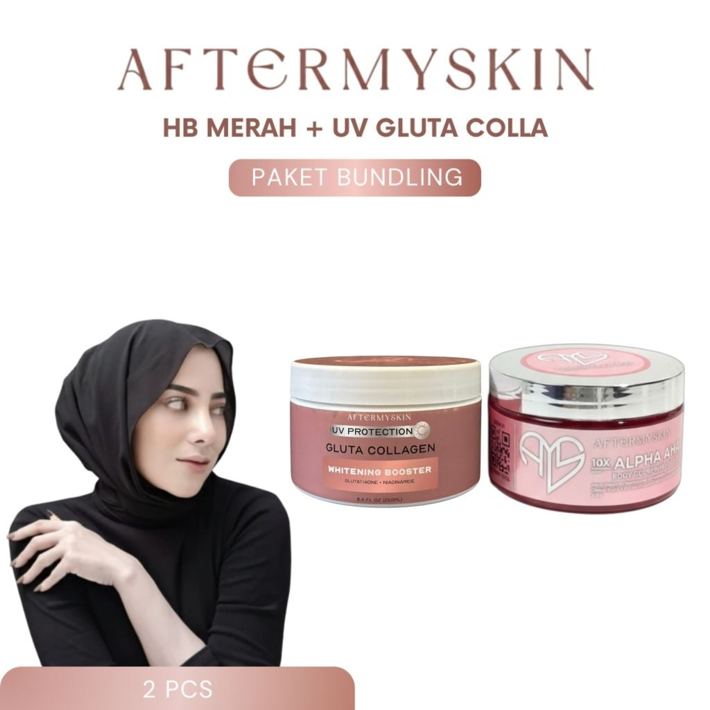 AFTERMYSKIN - Afterskin Bundling HB UV Protection Gluta Collagen + HB Merah | Paket HB Lotion Siang Malam